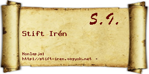 Stift Irén névjegykártya